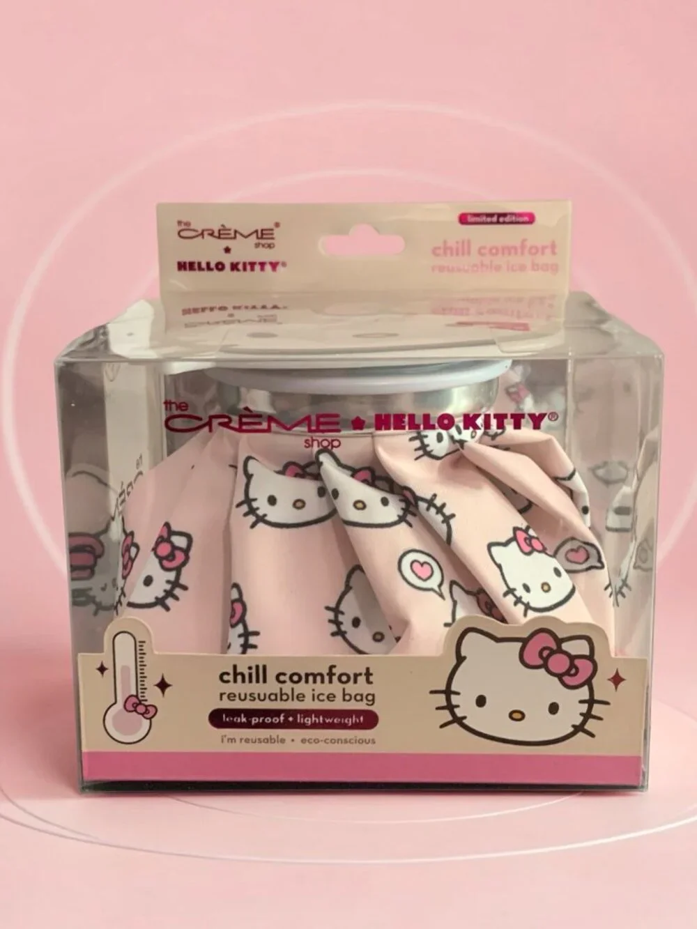 The Creme Shop x Hello Kitty Chill Comfort Reusable Ice Bag, Pink Leakproof NEW